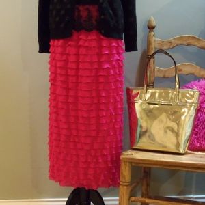 🍂Hot Pink Ruffle Skirt